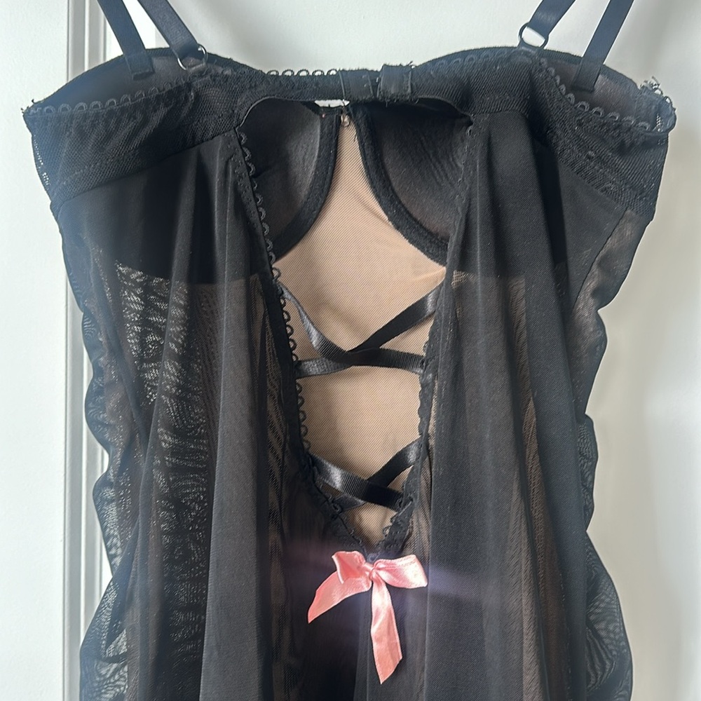 Black lingerie teddy slip babydoll 34B intimates Chemise / slips - Picture 3 of 8
